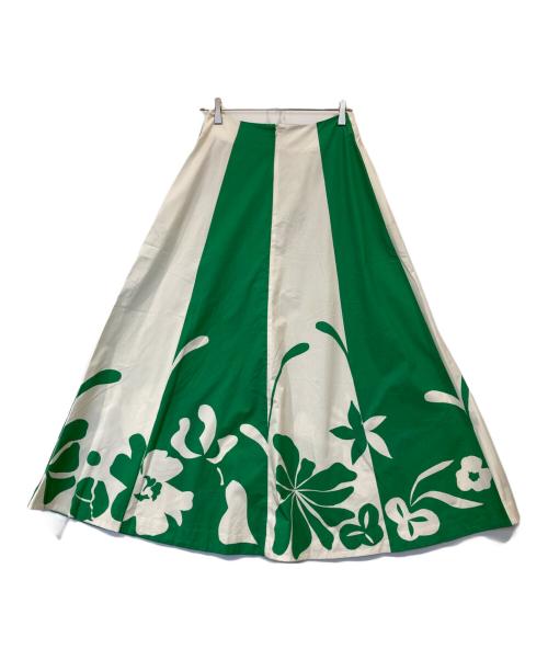 marimekko（マリメッコ）marimekko (マリメッコ) Ronsy Nokturno（ロンシー・ノクトゥルノ）　092957/163246 グリーン×ホワイト サイズ:36の古着・服飾アイテム