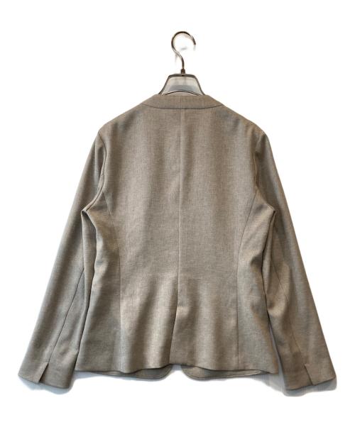 INDIVI（インディヴィ）INDIVI (インディヴィ) ストレッチノーカラージャケット ベージュ サイズ:38の古着・服飾アイテム
