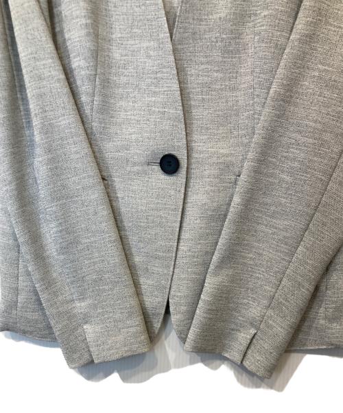 INDIVI（インディヴィ）INDIVI (インディヴィ) リネン風カラーレスジャケット グレー サイズ:40の古着・服飾アイテム