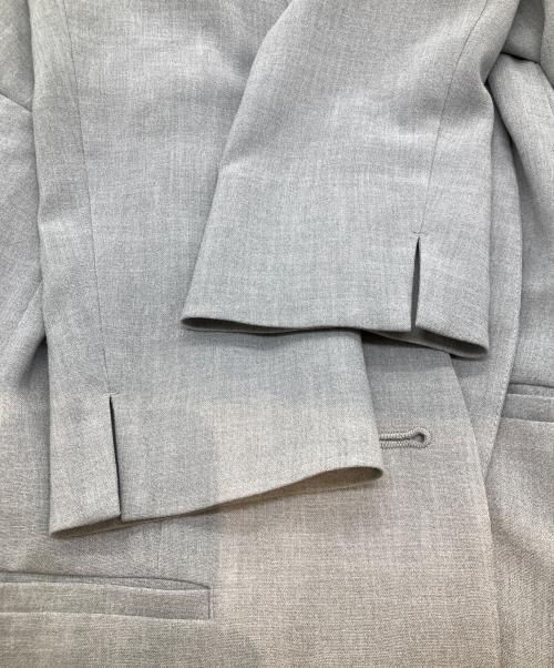 INDIVI（インディヴィ）INDIVI (インディヴィ) トリアセテート混ノーカラーVジャケット グレー サイズ:40の古着・服飾アイテム