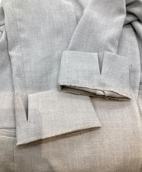 INDIVI（インディヴィ）INDIVI (インディヴィ) トリアセテート混ノーカラーVジャケット グレー サイズ:40の古着・服飾アイテム
