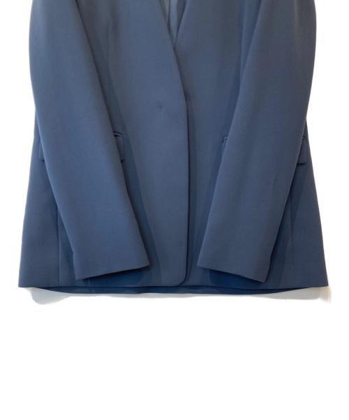 INDIVI（インディヴィ）INDIVI (インディヴィ) ストレッチ ノーカラージャケット ネイビー サイズ:40の古着・服飾アイテム