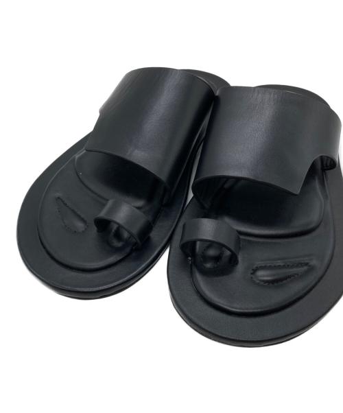 UN3D.（アンスリード）UN3D. (アンスリード) FOOT CUSHION FLAT SANDAL フット クッション フラット サンダル ブラック サイズ:38の古着・服飾アイテム