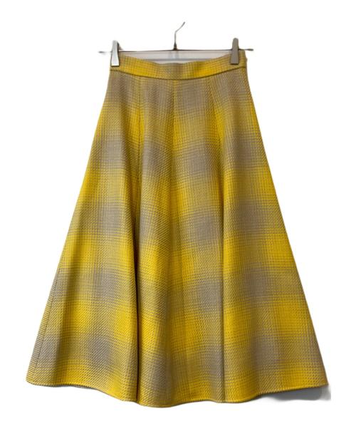 ANAYI（アナイ）ANAYI (アナイ) オンブレーチェックフレアスカート 102327-11-370 イエロー サイズ:34の古着・服飾アイテム
