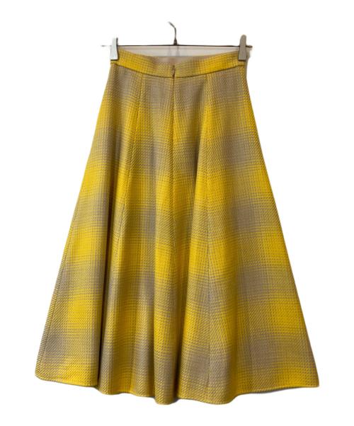 ANAYI（アナイ）ANAYI (アナイ) オンブレーチェックフレアスカート 102327-11-370 イエロー サイズ:34の古着・服飾アイテム