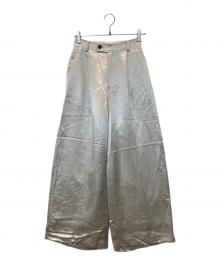 anuans（アニュアンス）の古着「ベルトデザインサテンパンツ」｜アイボリー