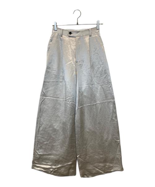 anuans（アニュアンス）anuans (アニュアンス) ベルトデザインサテンパンツ アイボリー サイズ:Mの古着・服飾アイテム