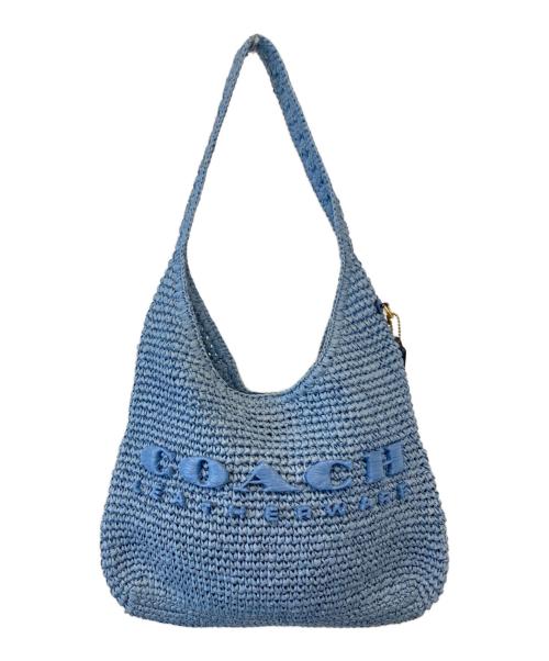 COACH（コーチ）COACH (コーチ) STRAW BROOKLYN SHOULDER BAG A25201 バッグ スカイブルーの古着・服飾アイテム
