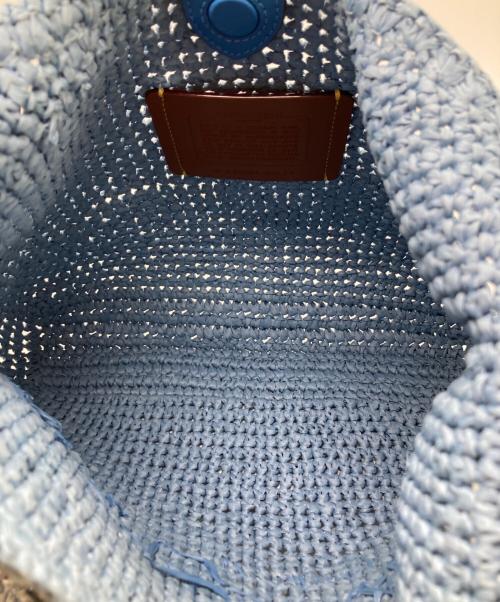 COACH（コーチ）COACH (コーチ) STRAW BROOKLYN SHOULDER BAG A25201 バッグ スカイブルーの古着・服飾アイテム