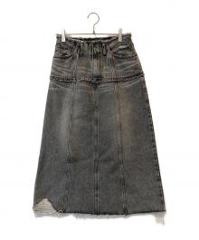 Diagram（ダイアグラム）の古着「カットオフ加工デニムスカート」｜グレー