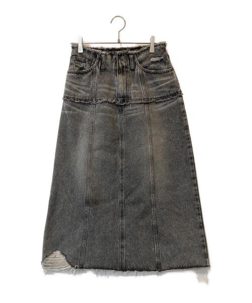 Diagram（ダイアグラム）Diagram (ダイアグラム) カットオフ加工デニムスカート グレー サイズ:36の古着・服飾アイテム