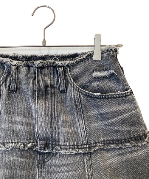 Diagram（ダイアグラム）Diagram (ダイアグラム) カットオフ加工デニムスカート グレー サイズ:36の古着・服飾アイテム