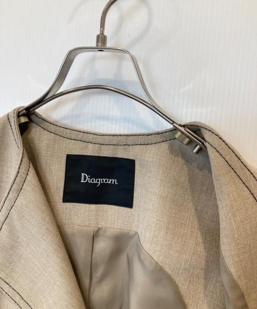 Diagram（ダイアグラム）Diagram (ダイアグラム) アシンメトリーカラーワンピース 03251 31332-00 ベージュ サイズ:36の古着・服飾アイテム