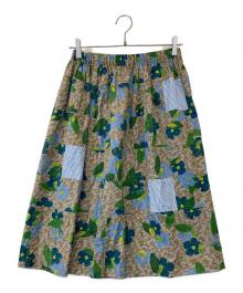 COMME des GARCONS tricot（コムデギャルソントリコ）の古着「コットン切替迷彩総柄プリントイージースカート　TL-S027」｜マルチカラー