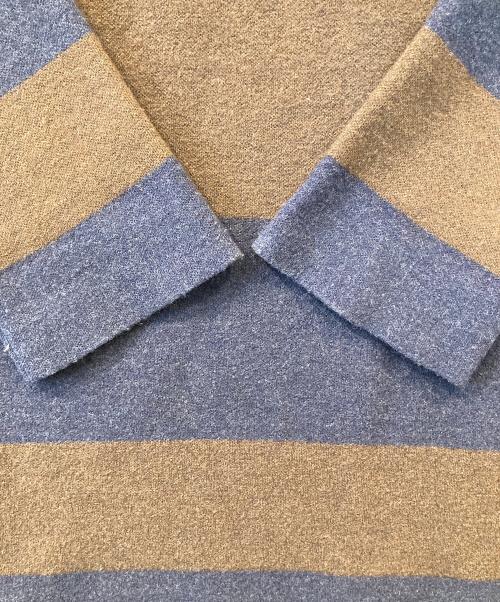 45R（フォーティファイブ・アール）45R (フォーティファイブ・アール) フロート二重天竺ボーダーワンピース 7125009 ネイビー×ブラウンの古着・服飾アイテム