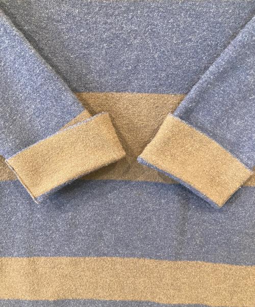 45R（フォーティファイブ・アール）45R (フォーティファイブ・アール) フロート二重天竺ボーダーワンピース 7125009 ネイビー×ブラウンの古着・服飾アイテム