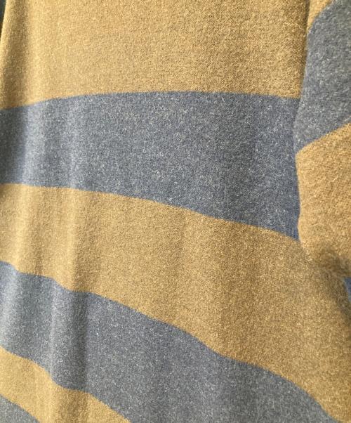 45R（フォーティファイブ・アール）45R (フォーティファイブ・アール) フロート二重天竺ボーダーワンピース 7125009 ネイビー×ブラウンの古着・服飾アイテム