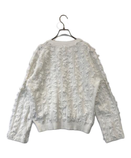 Rie miller（リエ ミラー）Rie miller (リエ ミラー) カットジャガード金ボタンカーディガン 5-0037-1-02-001 ホワイト サイズ:38の古着・服飾アイテム