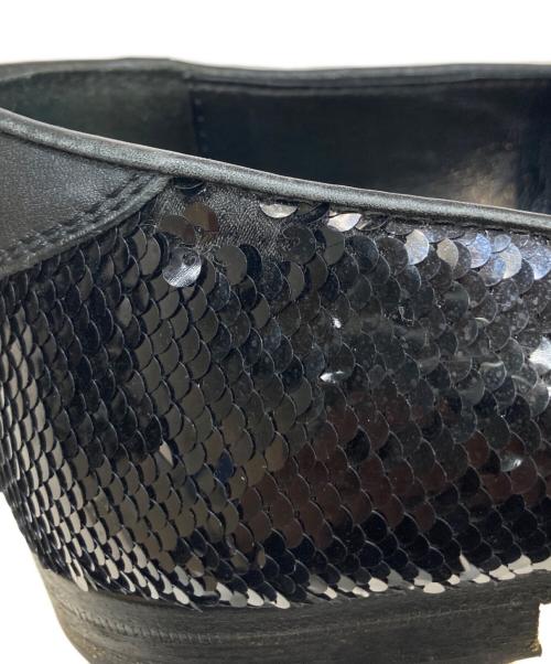 JIMMY CHOO（ジミーチュウ）JIMMY CHOO (ジミーチュウ) グリッター ローファー ブラック サイズ:41 1/2の古着・服飾アイテム