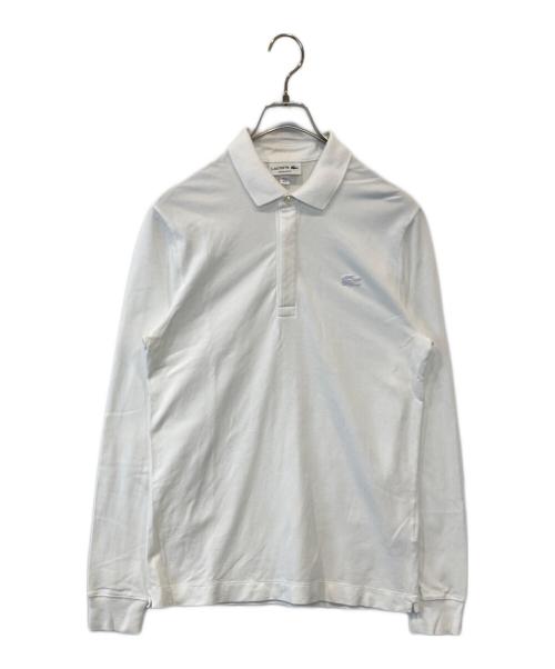 LACOSTE（ラコステ）LACOSTE (ラコステ) 比翼フロントロングスリーブポロシャツ アイボリー サイズ:Sの古着・服飾アイテム