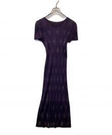 PLEATS PLEASE（プリーツプリーズ）の古着「結晶刺繍ノースリーブワンピース　PP53-JH725」｜パープル