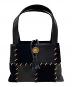 Salvatore Ferragamoサルヴァトーレ フェラガモ）の古着「パッチワークハンドバッグ　L214766」｜ブラック