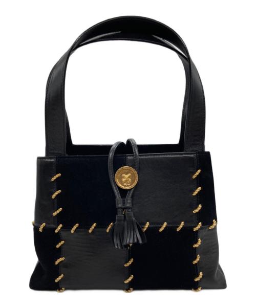 Salvatore Ferragamo（サルヴァトーレ フェラガモ）Salvatore Ferragamo (サルヴァトーレ フェラガモ) パッチワークハンドバッグ　L214766 ブラックの古着・服飾アイテム