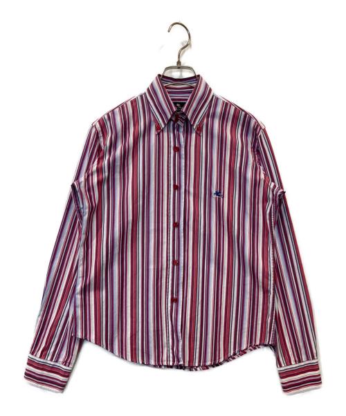 ETRO（エトロ）ETRO (エトロ) ストライプシャツ レッド サイズ:40の古着・服飾アイテム