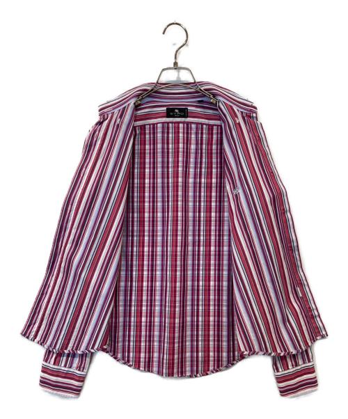 ETRO（エトロ）ETRO (エトロ) ストライプシャツ レッド サイズ:40の古着・服飾アイテム