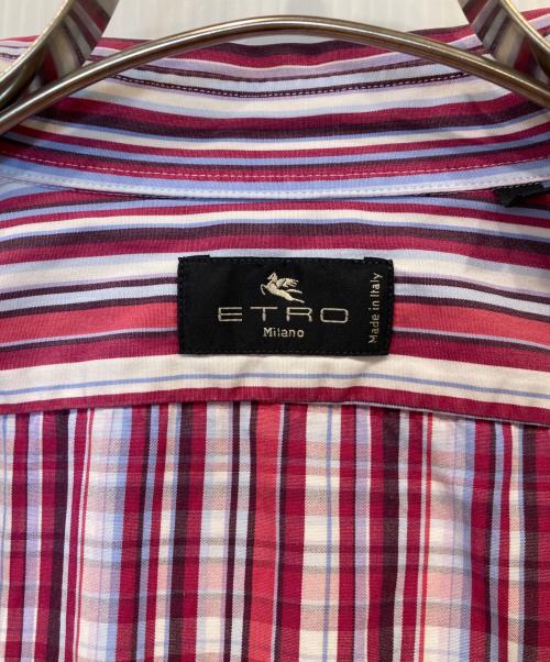 ETRO（エトロ）ETRO (エトロ) ストライプシャツ レッド サイズ:40の古着・服飾アイテム