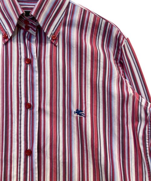 ETRO（エトロ）ETRO (エトロ) ストライプシャツ レッド サイズ:40の古着・服飾アイテム