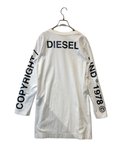 DIESEL（ディーゼル）DIESEL (ディーゼル) コピーライトロゴワンピース ホワイト サイズ:XSの古着・服飾アイテム