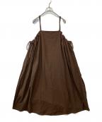 nest Robeネストローブ）の古着「リネン混キャミソールワンピース　01213-1059」｜ブラウン