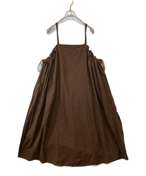 nest Robe（ネストローブ）nest Robe (ネストローブ) リネン混キャミソールワンピース　01213-1059 ブラウン サイズ:FREEの古着・服飾アイテム
