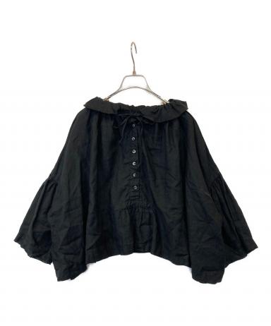 nest Robe 01214-1105 リネンフリンジ ブラウス シャツ ブラック レディース ネストローブ【中古】5-0501M∞ nest Robe - nest Robe 01214-1105 リネンフリンジ ブラウス シャツ
