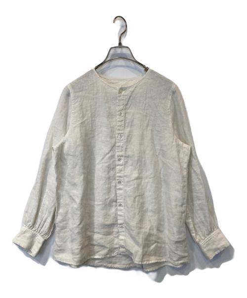 nest Robe（ネストローブ）nest Robe (ネストローブ) リネンデタッチャブルスクエアカラーブラウス　01211-1123 アイボリー サイズ:FREEの古着・服飾アイテム