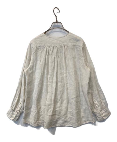 nest Robe（ネストローブ）nest Robe (ネストローブ) リネンデタッチャブルスクエアカラーブラウス　01211-1123 アイボリー サイズ:FREEの古着・服飾アイテム