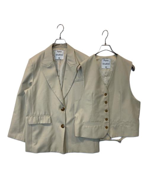 Fano Studios（ファノ ストゥディオズ）Fano Studios (ファノ ストゥディオズ) 2-button Tailored jacket & Layered vest cb-3　FC21T004 ジャケット ベージュ サイズ:Mの古着・服飾アイテム