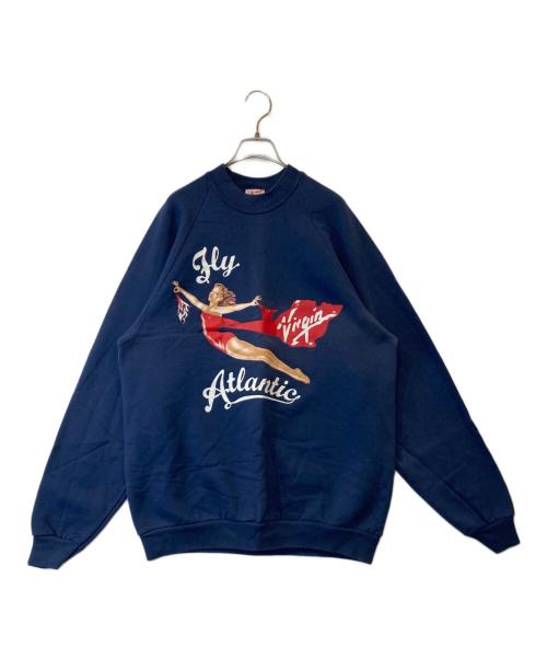 Virgin Atlantic（ヴァージン・アトランティック）virgin atlantic (ヴァージン・アトランティック) プリントスウェット ネイビー サイズ:表記がないため不明の古着・服飾アイテム