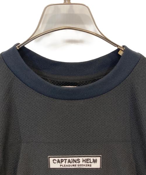 CAPTAINS HELM（キャプテンズヘルム）CAPTAINS HELM (キャプテンズヘルム) GO OUT (ゴーアウト) THUNDER LINE SUN-GUARD MESH TEE / サンダーラインサンガード メッシュTシャツCH22-GO-T01 ブラック サイズ:Lの古着・服飾アイテム