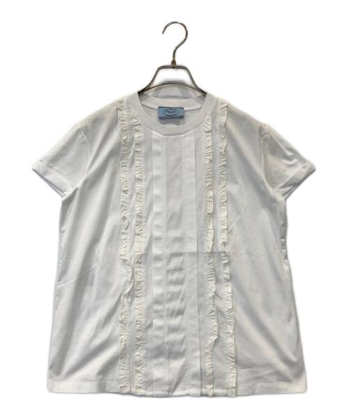 PRADA（プラダ）PRADA (プラダ) フリルカットソー 35894M R181 ホワイト サイズ:Sの古着・服飾アイテム