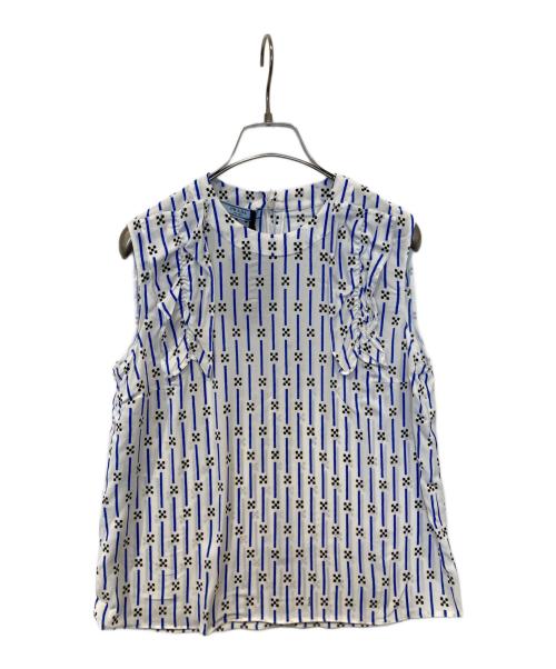 PRADA（プラダ）PRADA (プラダ) ノースリーブブラウス　P925E R181 ブルー サイズ:38 未使用品の古着・服飾アイテム