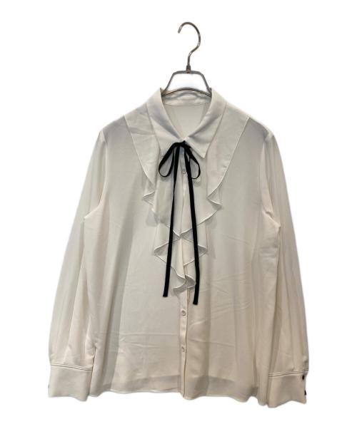 ANAYI（アナイ）ANAYI (アナイ) ジョーゼットラッフルボウタイブラウス 10232713070 アイボリー サイズ:38の古着・服飾アイテム