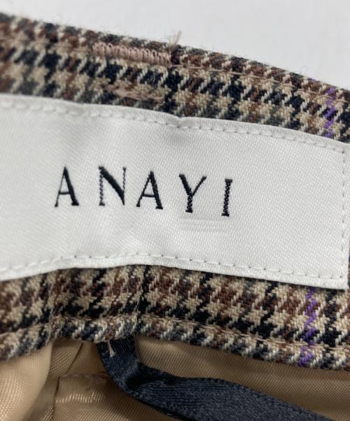ANAYI（アナイ）ANAYI (アナイ) パープルチェックワイドパンツ 10232712290 ブラウン サイズ:34の古着・服飾アイテム