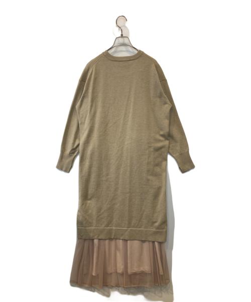 TORRAZZO DONNA（トラッゾドンナ）TORRAZZO DONNA (トラッゾドンナ) Tulle Cami One-piece × Knit One-piece 6258-507 ワンピース ベージュ サイズ:FREE 未使用品の古着・服飾アイテム