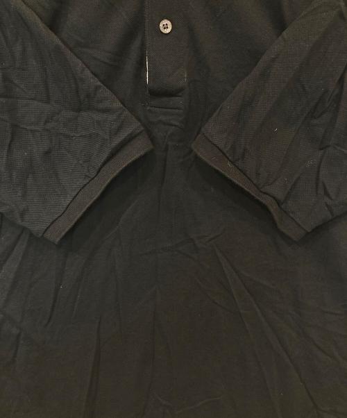 BURBERRY（バーバリー）BURBERRY (バーバリー) ロゴ刺繍襟チャック柄ポロシャツ ブラック サイズ:Lの古着・服飾アイテム