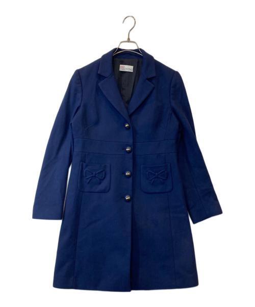 RED VALENTINO（レッドヴァレンティノ）RED VALENTINO (レッドヴァレンティノ) ポケットリボンチェスターコート CR337405-V11210R ネイビー サイズ:42の古着・服飾アイテム