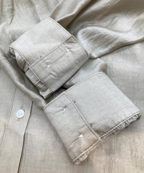 kurashi&trips publishing（クラシアンドトリップス パブリッシング）kurashi&trips publishing (クラシアンドトリップス パブリッシング) シアーバンドカラーシャツ ベージュ サイズ:FREEの古着・服飾アイテム