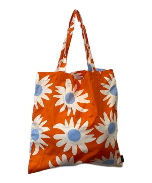 marimekko（マリメッコ）marimekko (マリメッコ) 花柄トートバッグ FI-00880 オレンジの古着・服飾アイテム