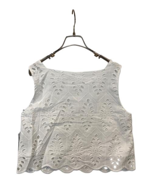 PLAIN PEOPLE（プレインピープル）PLAIN PEOPLE (プレインピープル) カットワークレースプルオーバー A1541FB 406 ホワイト サイズ:9 未使用品の古着・服飾アイテム